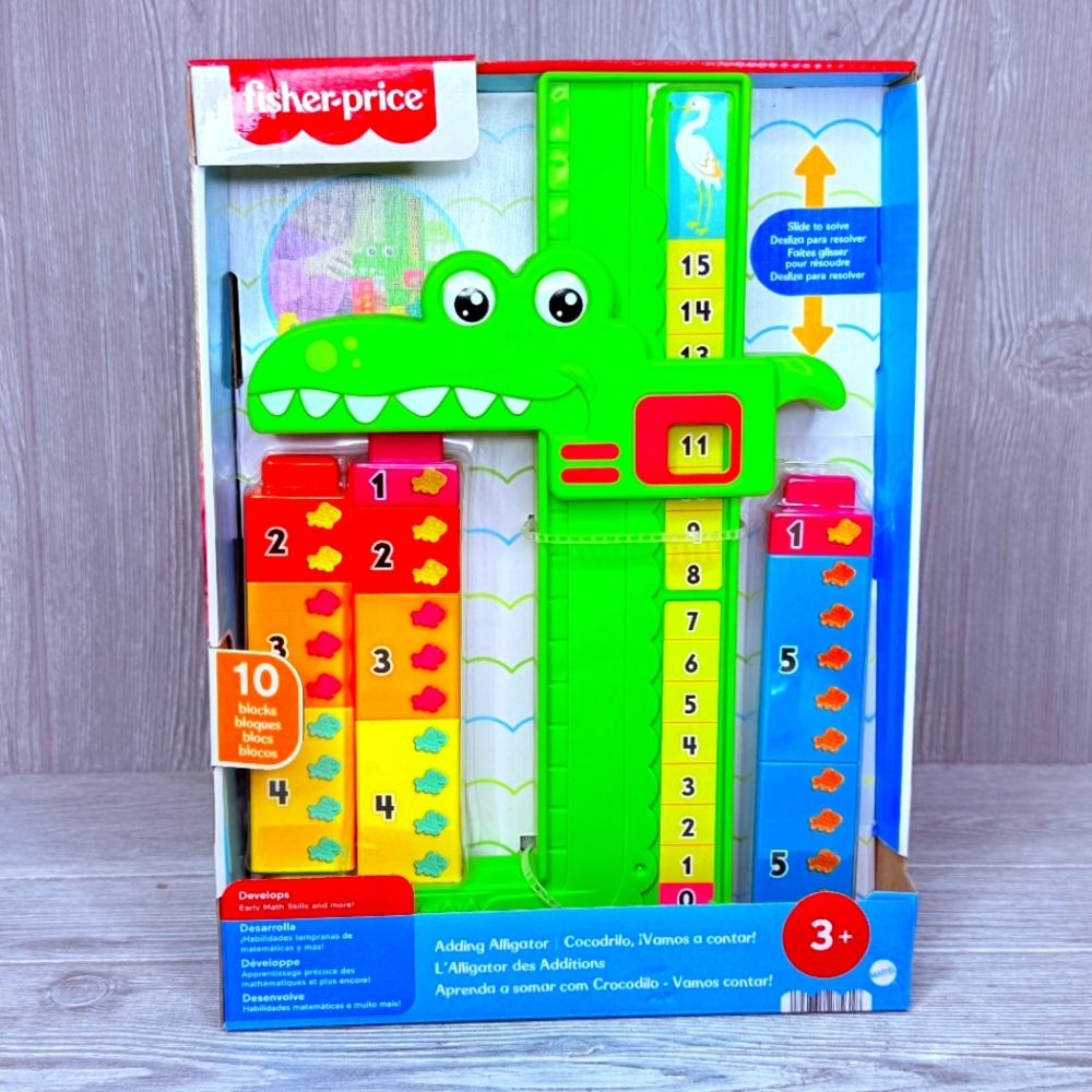 Newest Tag Fisher-Price Building Block Adding Alligator Learning Toy Game